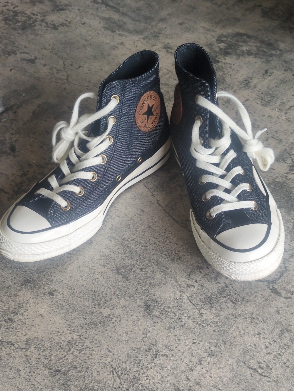 Converse "Chuck 70" High Top Sneakers - Dark Navy/Black Denim with White